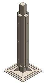 Stainless 4 Way Nursery Bolt-on Post  Image