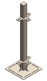 Stainless 3 Way Nursery Drop Pin Post  Image