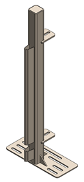 Stainless 2 Way Nursery Post; 2 Drop Pin  Image