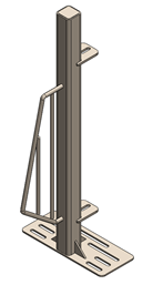 Stainless Sick Pen Nursery Post with drop pin tabs  Image